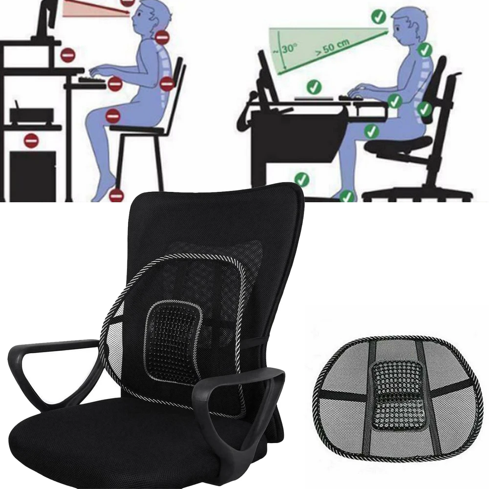 

2019 Mesh Back Support Lumbar Lower Back Cushion Pain Relief Lumber Back Support Cushion Car Seat Office Chair Comfortable