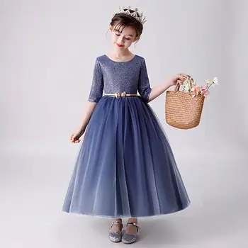 

2019 New Teenage Girl Mesh Bow Tutu Princess Dress Kids Dresses For Girls Evening Wedding Party Toddler Girl Clothes Vestido F93