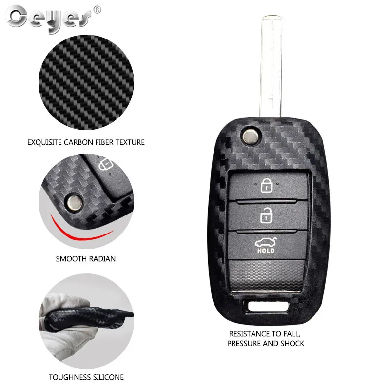 Carbon fiber key cover for KIA (2)