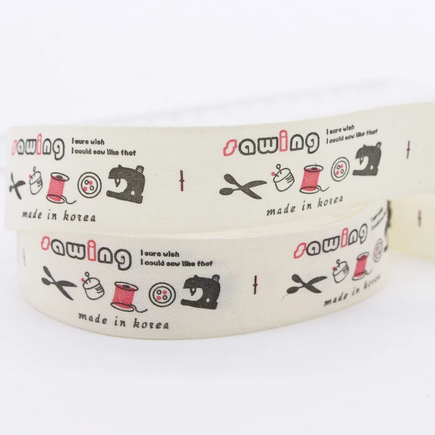 Sewing tool series cotton bing printed Handmade sewing Ribbons