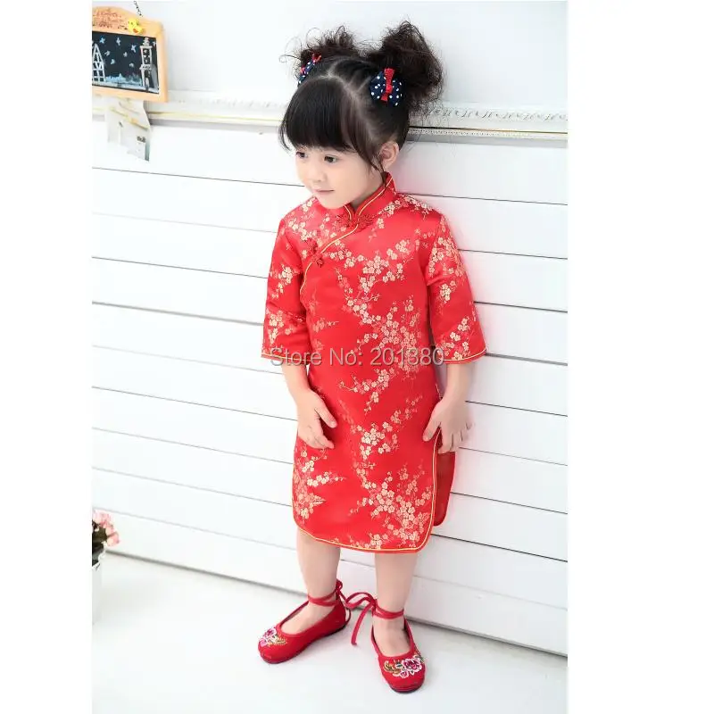 Kid Girl Summer Dresses Three Quarter clothing Traditional Chinese Style Cheongsams Qipao 13DESIGNS FOR CHOOSE
