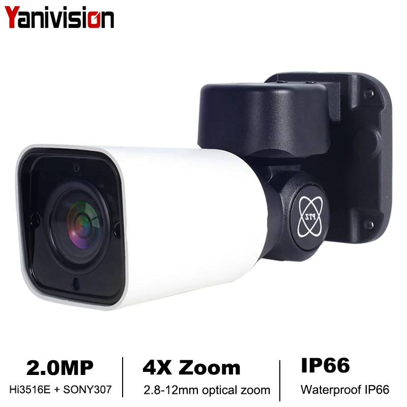  1080P 2.0MP POE Mini PTZ IP Camera H.265 Cloud Storage Outdoor 4X Optical Zoom P2P CCTV Security On