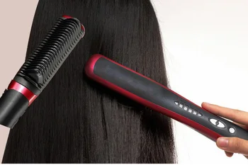 

hair straightener brush ceramic strightening comb Hair styling tool professional stylish tool
