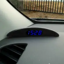 Universal New Car Luminous LED Digital Auto Clock Thermometer Voltmeter for Vehicle Trunk 12V Time Display with Memory Function onewell high quality 3in1 digital lcd clock screen car auto vehicle time clock thermometer voltage two color luminous