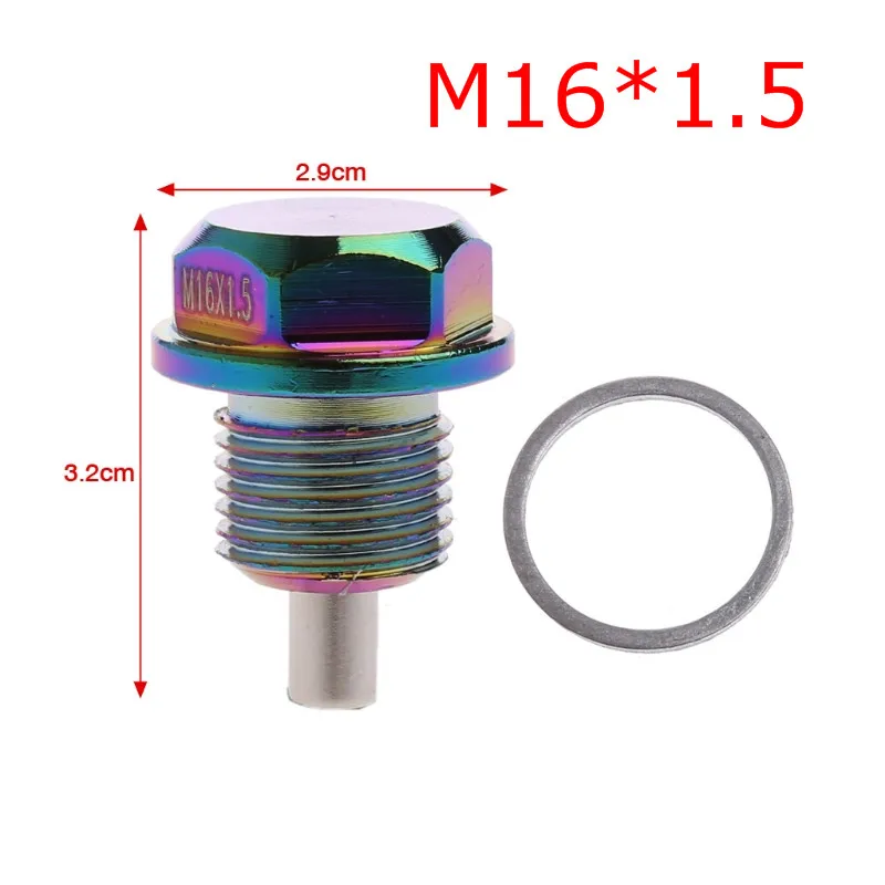 M12 M14 M16 M20x1.5/1,25 Алюминий Магнитная дренажная масляная пробка болт поддон гайка - Название цвета: 6