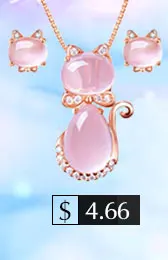 Uloveido, розовый ювелирный набор, женский, розовое золото, цвет, ювелирный набор, милые животные, кошка, серьги и ожерелье, подвески, помолвка, Y404
