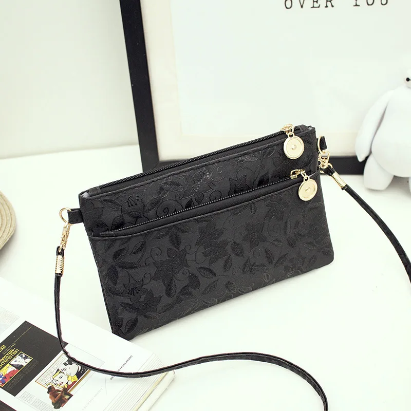 

Fashion embroidery MIni Designer Bag Vintage Shoulder Bag Pattern Handbag Leisure Simple Messenger Bag Black -45