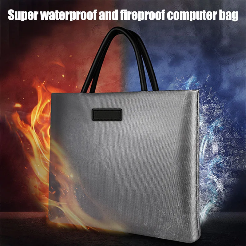 

Fireproof File Bag Silicone Waterproof File Computer Bags Portable Zipper Carrying Bag XXM8