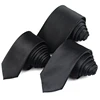 New Classic Black Ties for Men Silk Mens Neckties for Wedding Party Business Adult Neck Tie 3 Sizes Casual Solid Tie ► Photo 1/6