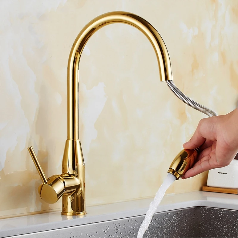 

New Arrival Kitchen Faucet Brass Kitchen Sink Pull Out Kitchen Faucet Sink Tap Mixer with Pull Out Shower Head