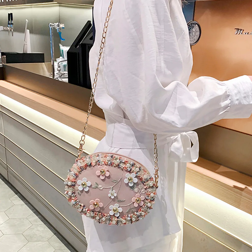 

Cross body Fashion Women Shoulder Bag ladies Wild Pearl Chain Strap Messenger Bags luxury handbags women bags bolsa feminina D4