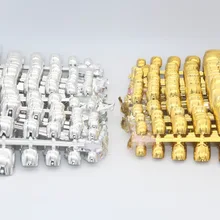 1200 шт акриловые накладные ногти с металлическим носком для дизайна ногтей профессиональные накладные ногти для ногтей DIY блестящие золотые+ серебряные цветные ногти