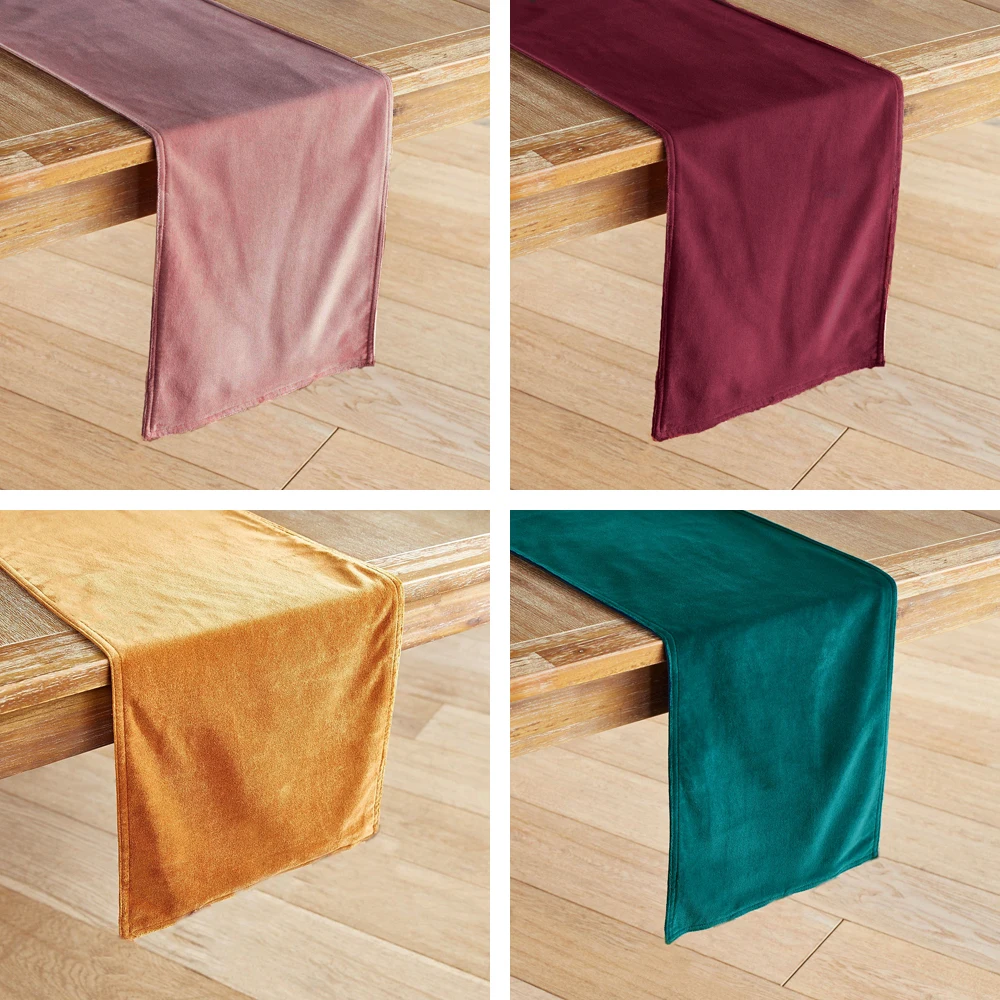 ESSIE HOME 12 Colors Available Matte Velvet High End Table Runner Green Teal Table Cloth Table Runner Placenmat ESSIE HOME 12 Colors Available Matte Velvet High End Table Runner Green Teal Table Cloth Table Runner Placenmat