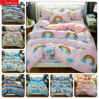 

Colorful Pattern 3/4 Pcs Bedding Set Kids Child Bed Linen Soft Cotton Bedspreads Single Twin Full Double Super King Size 150x200