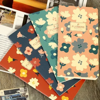 

1pcs/lot New Retro Flowers series Blank Kraft paper notebook Vintage DIY diary journal pocket notepad
