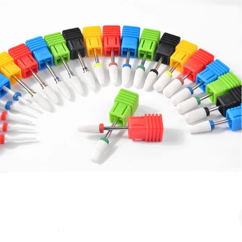 Blueness Multi Sizes Nail Polish Ceramic Grinding Head 1 bullet Shaped