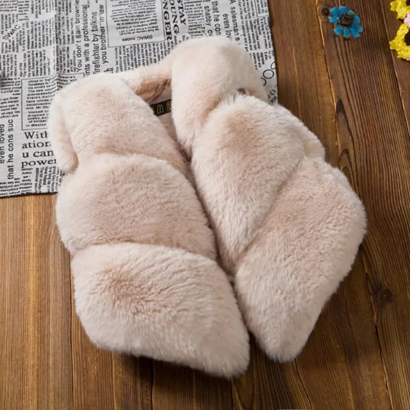 Furry 2018 Autumn Winter Baby Girls Boys Vest Jacket Children Faux Rabbit Fur Coat Kids Clothes Single-breasted Outerwear N340 | Детская