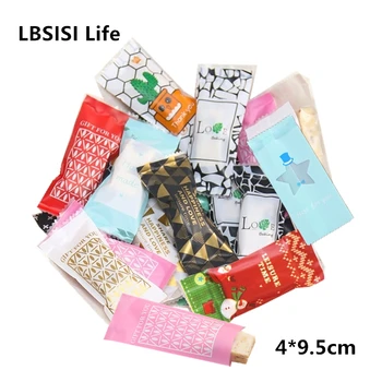 LBSISI Life 200Pcs Nougat Sugar Plastic Bags Peanut Candy Wrappers
Handmade Candy Wrapping Bakery Decoration Packaging 4*9.5cm