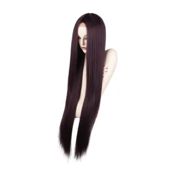 

JINGFA Top Heat Resistant Fiber Rose Color Silk Straight Synthetic Lace Front Wigs Mermaid for Black Women
