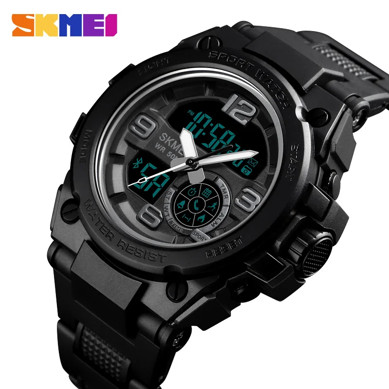 

SKMEI Fashion Sport Watch Men Bluetooth Multifunction Digital Watches 5Bar Waterproof Men Smart Dual Display Watch reloj 1517