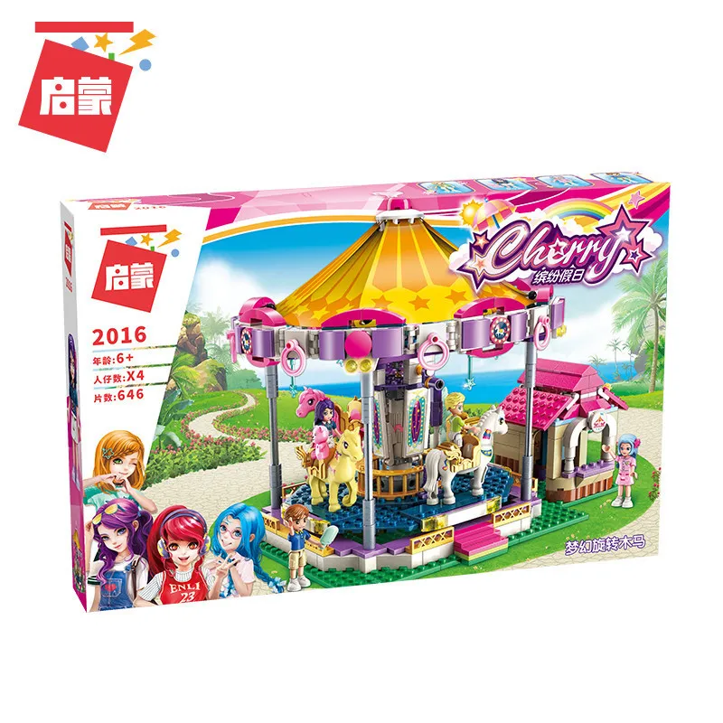 ENLIGHTEN-City-Girls-Princess-Fantasy-Carousel-Building-Blocks-Sets-Bricks-Model-Kids-Classic-Compatible-Legoings-Friends (5)