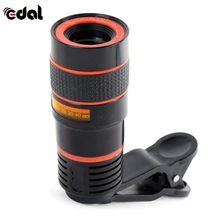 EDAL Universal Clip 12X Zoom Mobile Phone Telescope Lens Telephoto External Smartphone Camera Lens for iPhone For Sumsung Huawei