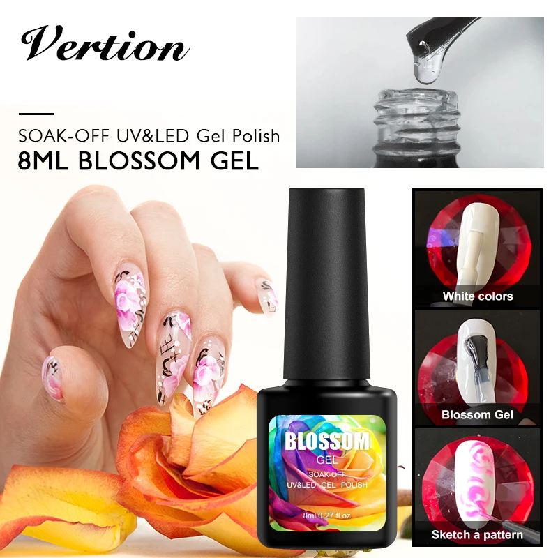 Verntion Blossom UV Gel Nail Polish Soak Off Long-Lasting Led Varnish Primer DIY Art Design Color Natural Lacquer | Красота и