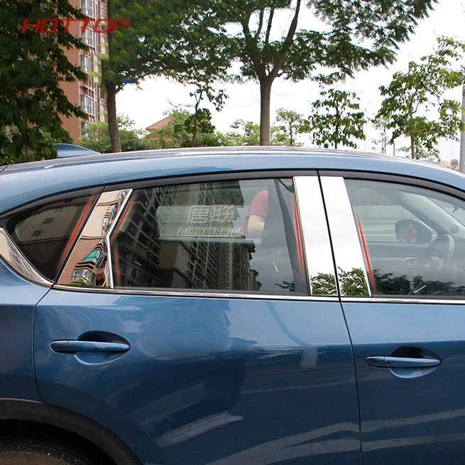 Автомобильный стайлинговый центр из нержавеющей стали столбы B+ C края крышки стойки зеркала окно средняя Рамка для Mazda CX-5 CX5