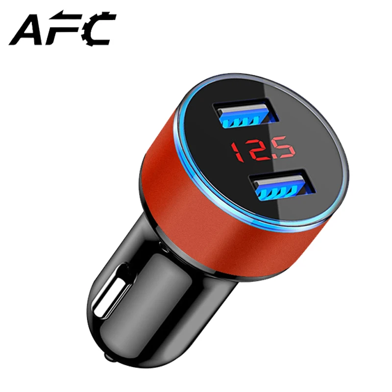 

5V 3.1A Auto Car Charger With LED Display Fast Charger For Xiaomi iPhone 6 Samsung Huawei Universal 2 Port USB Phone Car-Charge