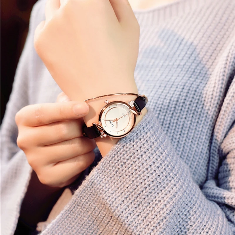 

Relogio feminino Women Watches Fashion Brand Girl Quartz Watch Casual Leather Ladies Dress Watches Women Clock Montre Femme