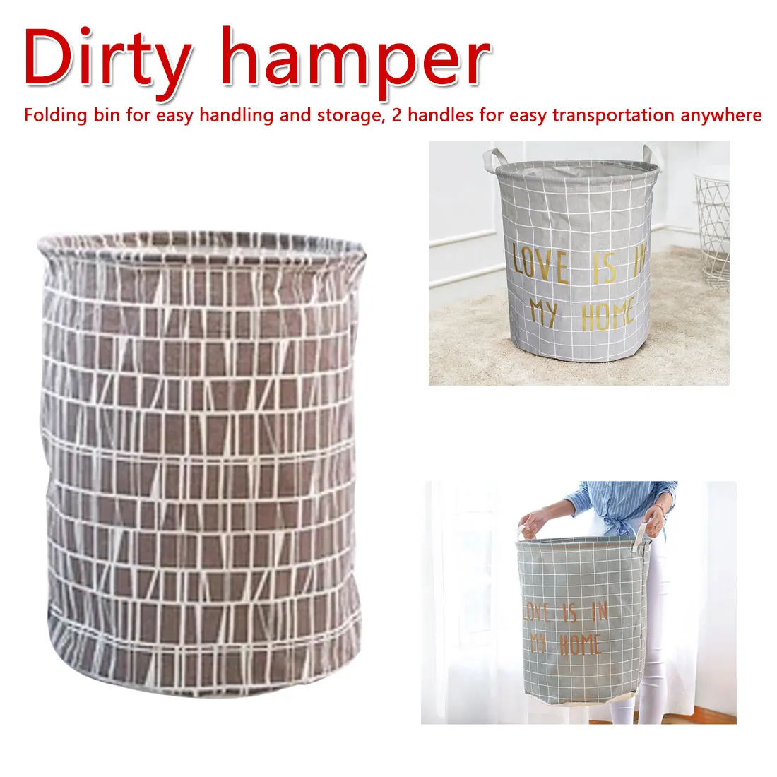 

Waterproof Folding Laundry Basket Canvas Sheets Clothes Laundry Home Storage Bucket Box Dirty Clothes Storage Basket