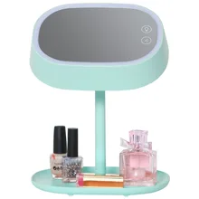 Royressan Настольная лампа с зарядкой и косметическим зеркалом и хранения туалетное зеркало для макияжа со светодиодными лампами