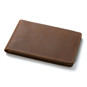 

High quality unisex genuine leather casual wallet vintage style crazy horse leather long multi-card position wallets