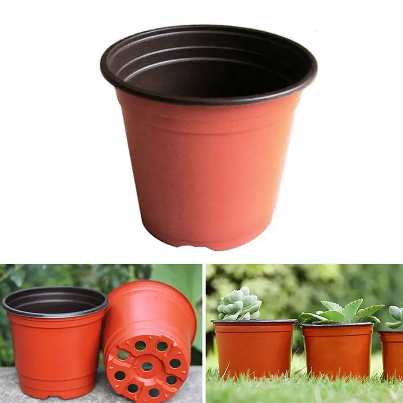 

10PCS Plant Flower Pots Plastic Starting Two-Tone Universal Soft Flowers Nursery Seeds Storage Pots Container Garden Decoration