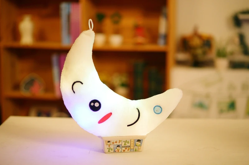 Bonito de Pelúcia Brinquedos de Pelúcia Decoração de Natal Presentes para Crianças Light-up Travesseiro Macio Dormir Pillowhome Meninas Crianças Brinquedos Lua 11 High Quality Brinquedos e hobbies