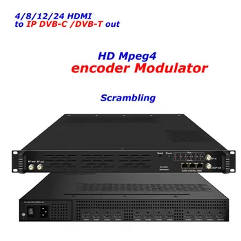 

HDMI to RF Modulator 4/8/12 /24 Multi Channel Mpeg4 HD Encoder Modulator with HDMI input DVB-C QAM DVB-T Modulator