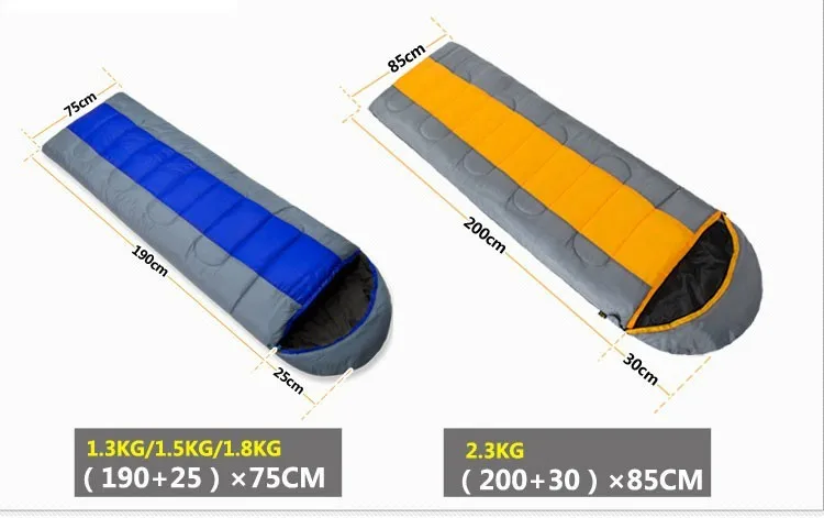 Ветер Тур Кепки конверт спальный мешок Термальность Водонепроницаемый Портативный 1.8 кг синий оранжевый хлопок спальный мешок для кемпинга Пеший Туризм