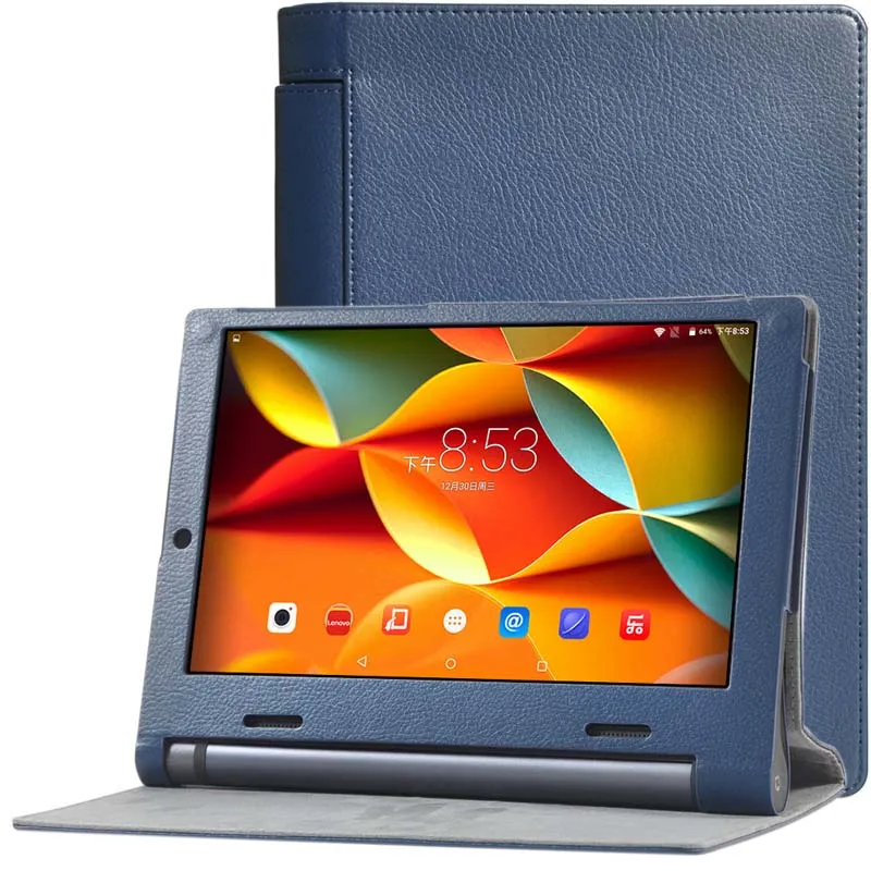 Ультратонкий кожаный чехол книжка с полной защитой личи для планшета Lenovo YOGA Tab 3