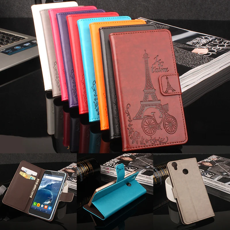 

HongBaiwei Luxury Leather Case Cover for THL T9 Pro Flip Book Retro Phone Cases with Wallet Stand Card 3D Printed Eiffel Tower