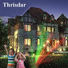 Thrisdar Christmas Laser Light Projector Waterproof Star Projector Show Moving Red Green Landscape Spotlight For Xmas Hallowen