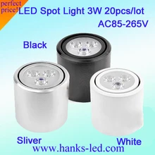 3 Вт поверхностного монтажа светодиодный светильник с подсветкой люменов 100~ 110 лм/Вт, теплый белый/холодный белый, CE& RoHS сертификат