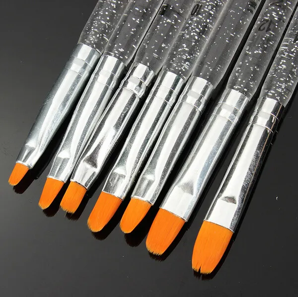 100 наборов прозрачный, Блестящий Модный блеск ручка нейлон гель для волос кисти косметические средства для ногтей кисти для рисования фототерапия ручка