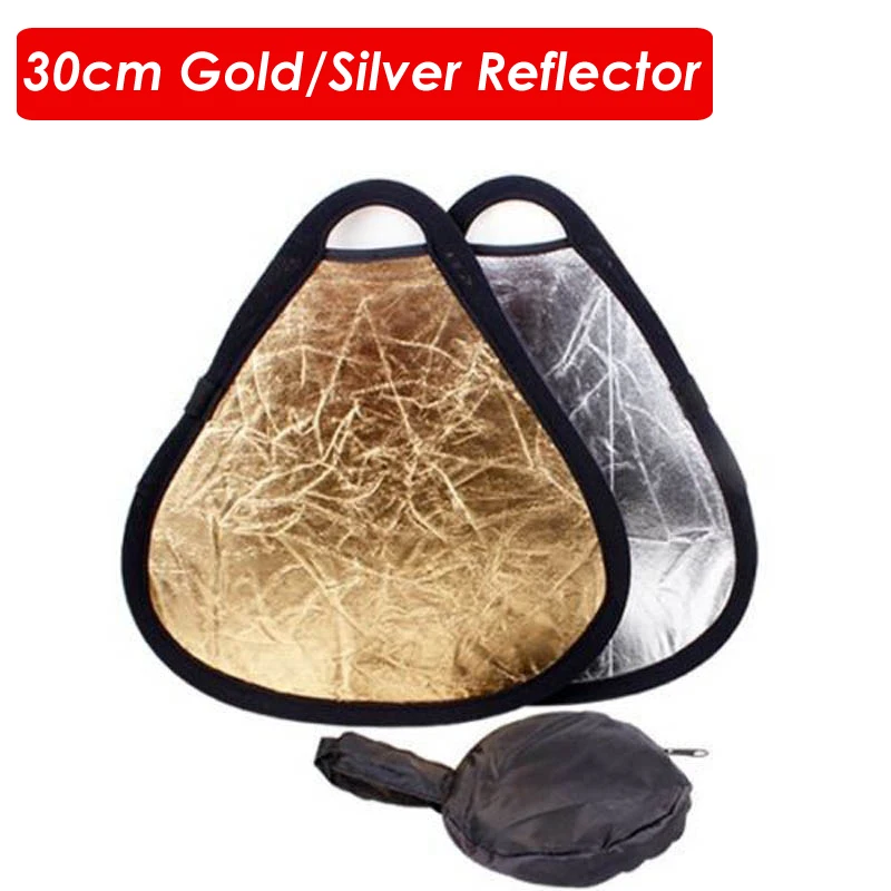

30cm Gold Silver Portable Folding Hand Grip Photo Camera Photograph Flash Speedlite Reflector