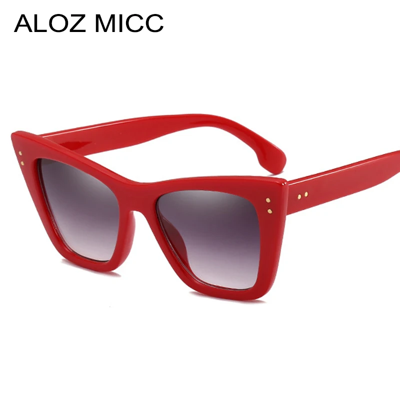 

ALOZ MICC 2018 Fashion Cat Eye Sunglasses Women Brand Designer Vintage Black Pink Red Frame Sun Glasses Female oculos UV400 Q527