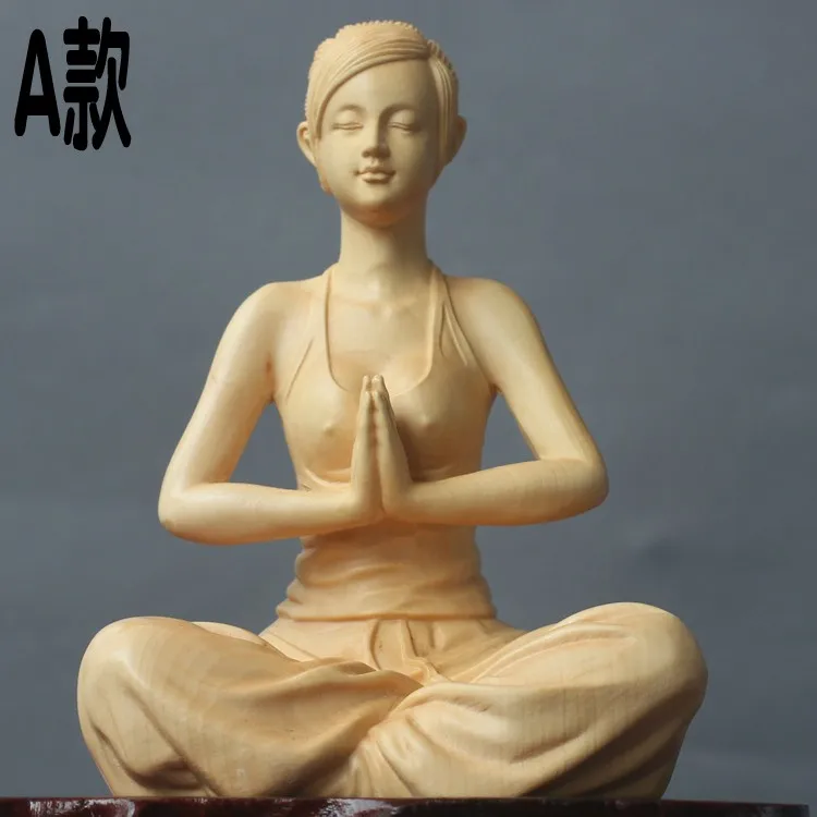 

Character statue yoga beauty give gifts decoration woodcarving hand carving character playing playing pieces