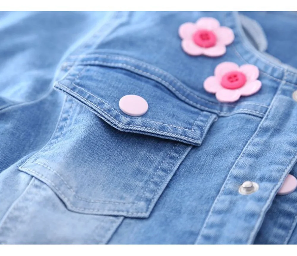 DIMUSI/джинсовые куртки для девочек; джинсовые пальто с цветочной вышивкой для маленьких детей; модная детская верхняя одежда; ветровка; джинсовые куртки; одежда