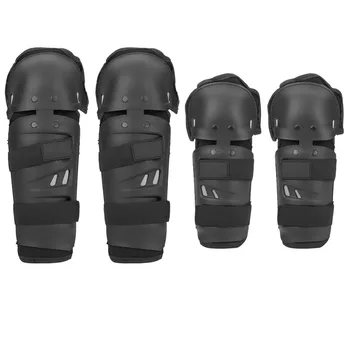 

4 pcs Motorcycle Motocross Cycling Elbow Knee Protector Shin Guard Armors Set Black anti-skid wear-resistant protect knock crash