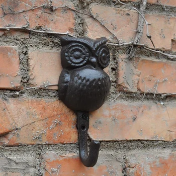 

Cast Iron owl Wall Hook/ Hats Bag Key Coat Vintage Hook, Home Decorative Gift