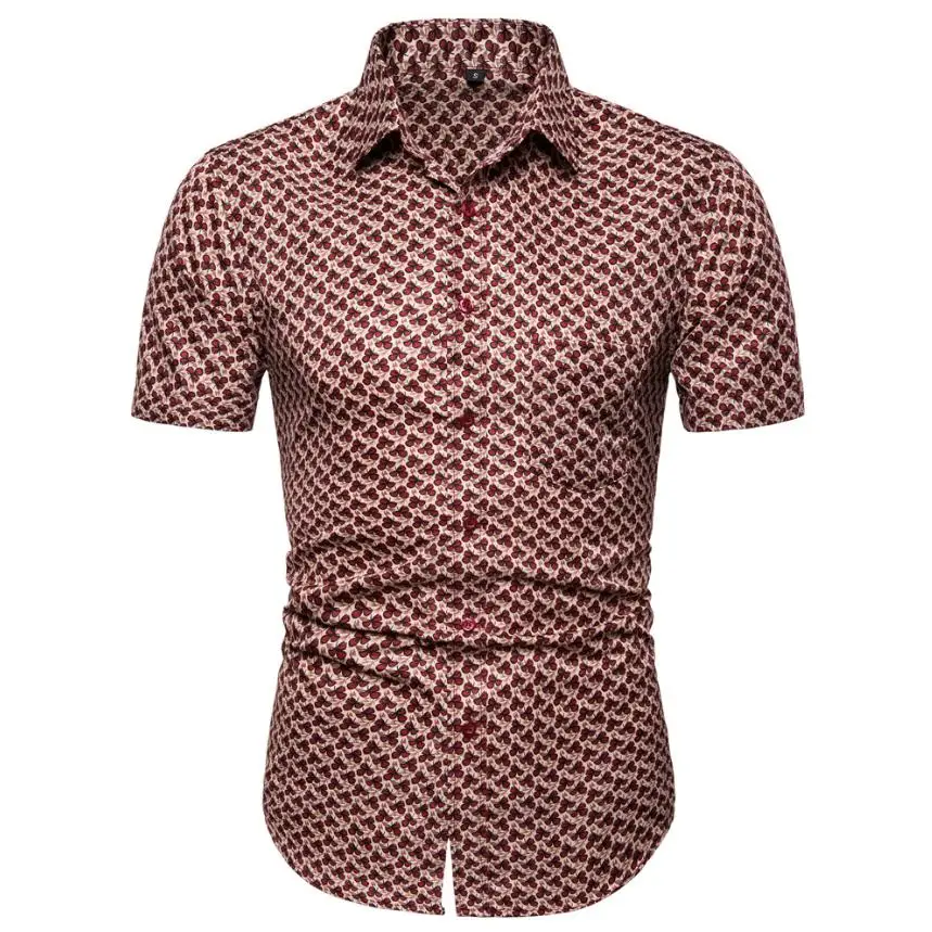 Летняя Блузка мужская гавайская рубашка одежда летняя мужская рубашка с цветочным принтом короткий рукав цветочный тонкий новый