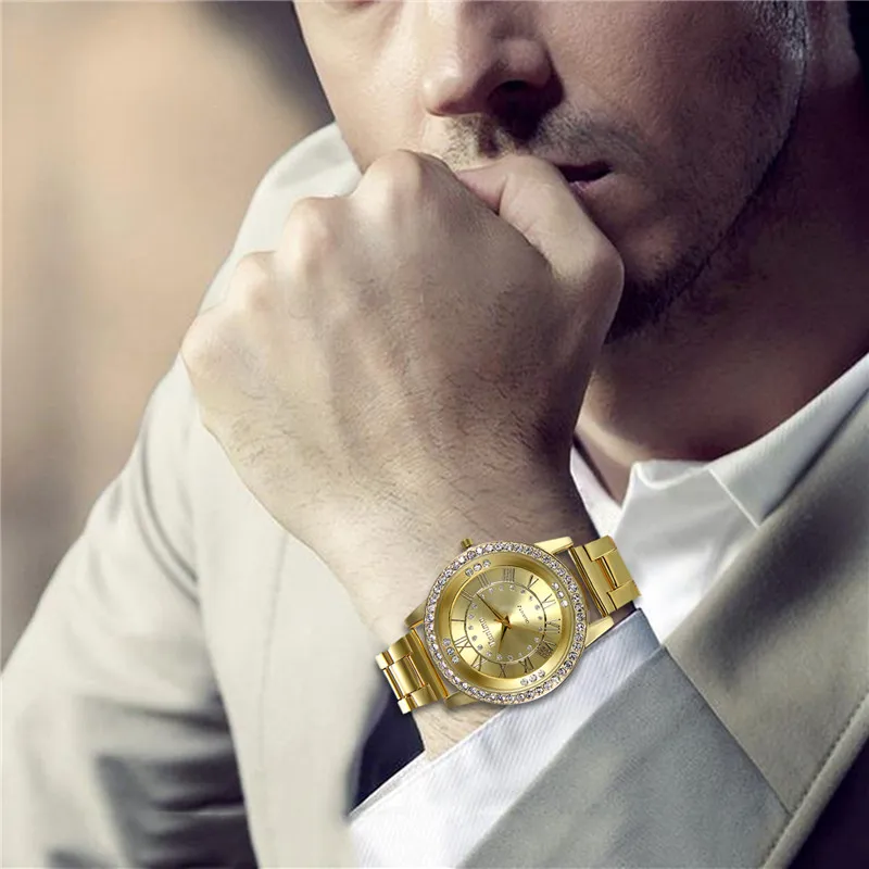 Мужские наручные часы Lancardo Relojes Hombre 2021 золотые из нержавеющей стали мужские